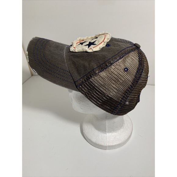 Tennessee Tristar Distressed Trucker Adjustable Strap Back Baseball Hat Cap - Picture 3 of 12